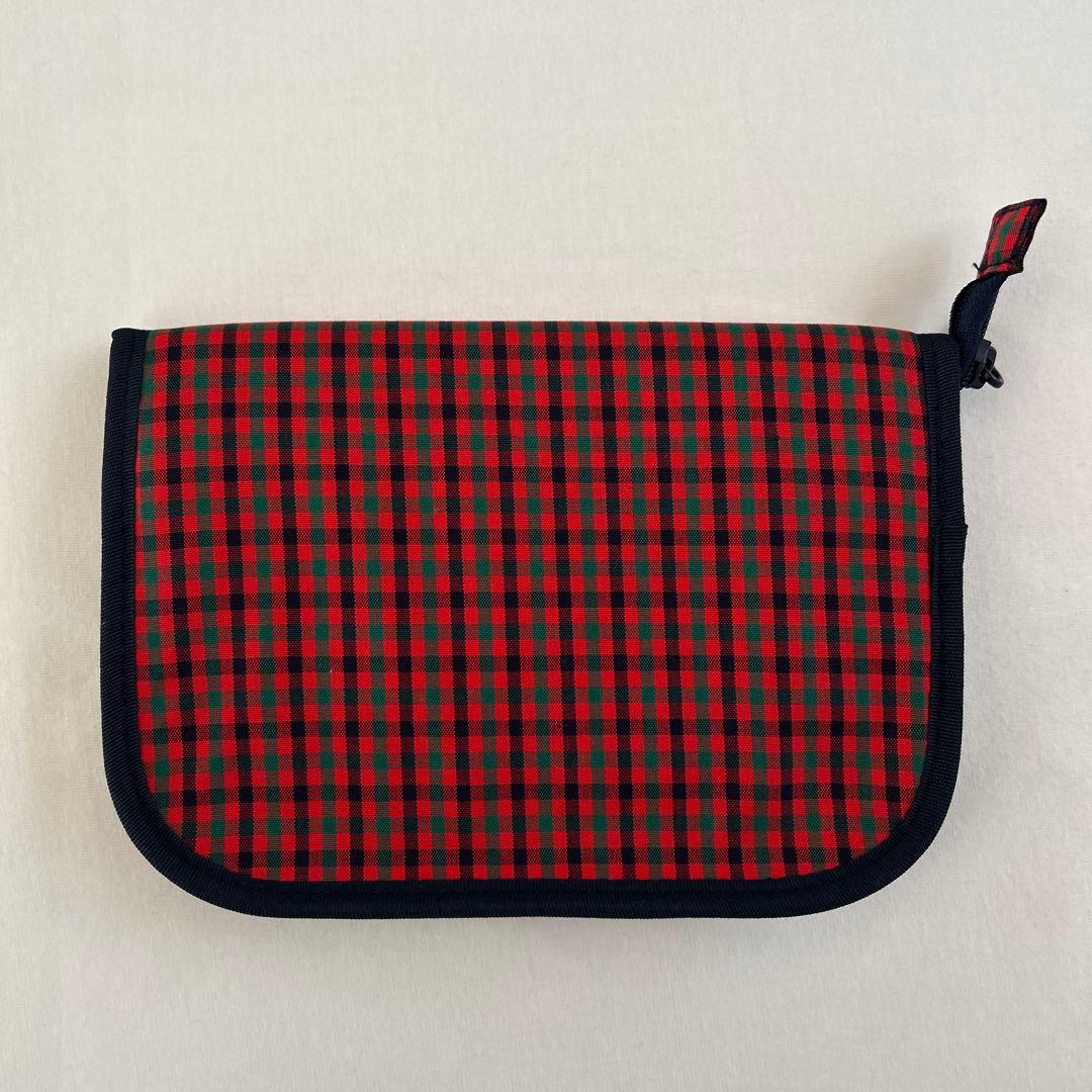 【新品】familiar チェック柄ポーチ 母子手帳ケース 001