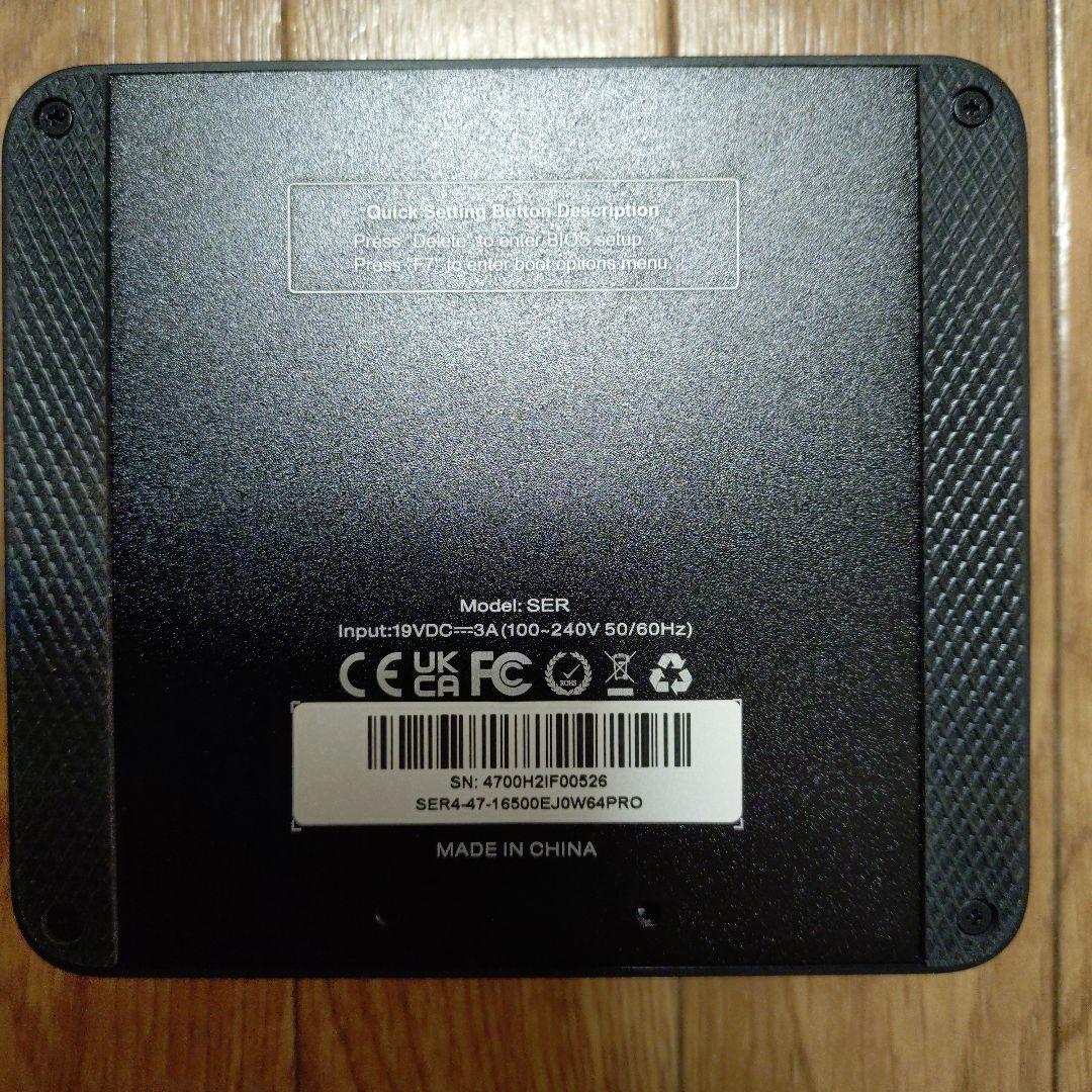 SER SERIES MINI PC 4世代 AMD Ryzen 7