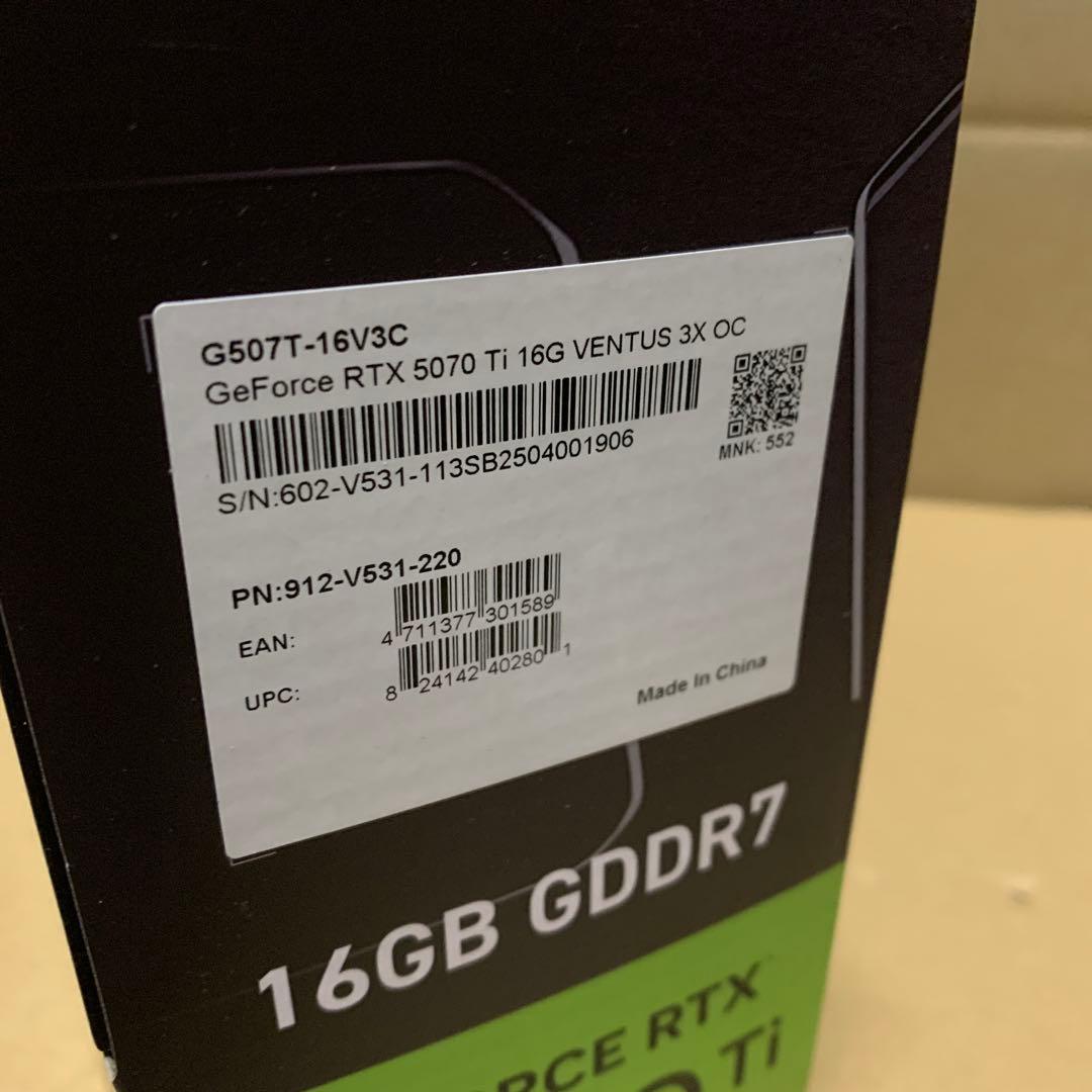 新品　GeForce RTX 5070 Ti 16G VENTUS 3X OC