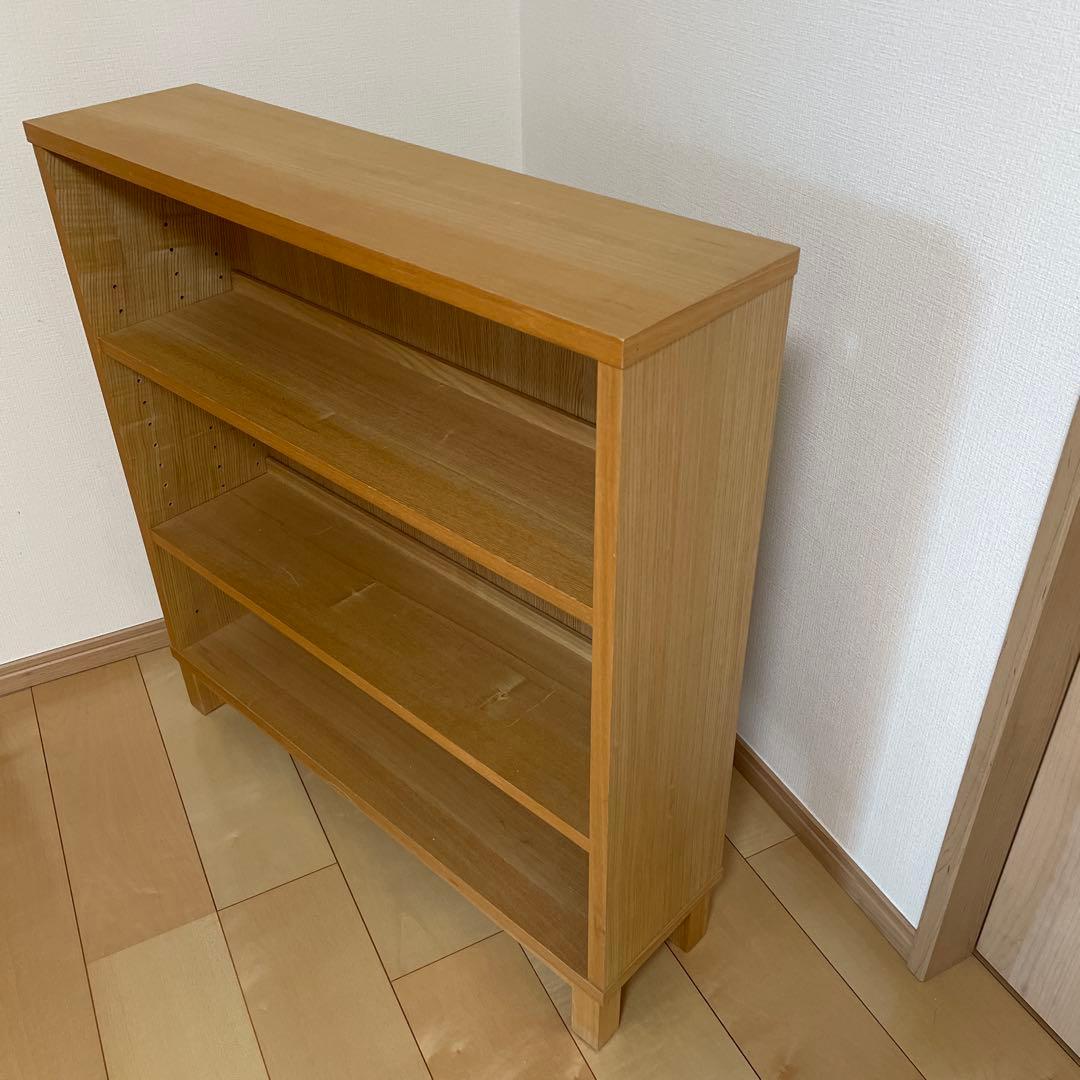 無印良品　オーク材薄型ラック・ワイド小・奥行２２ｃｍ　廃盤品