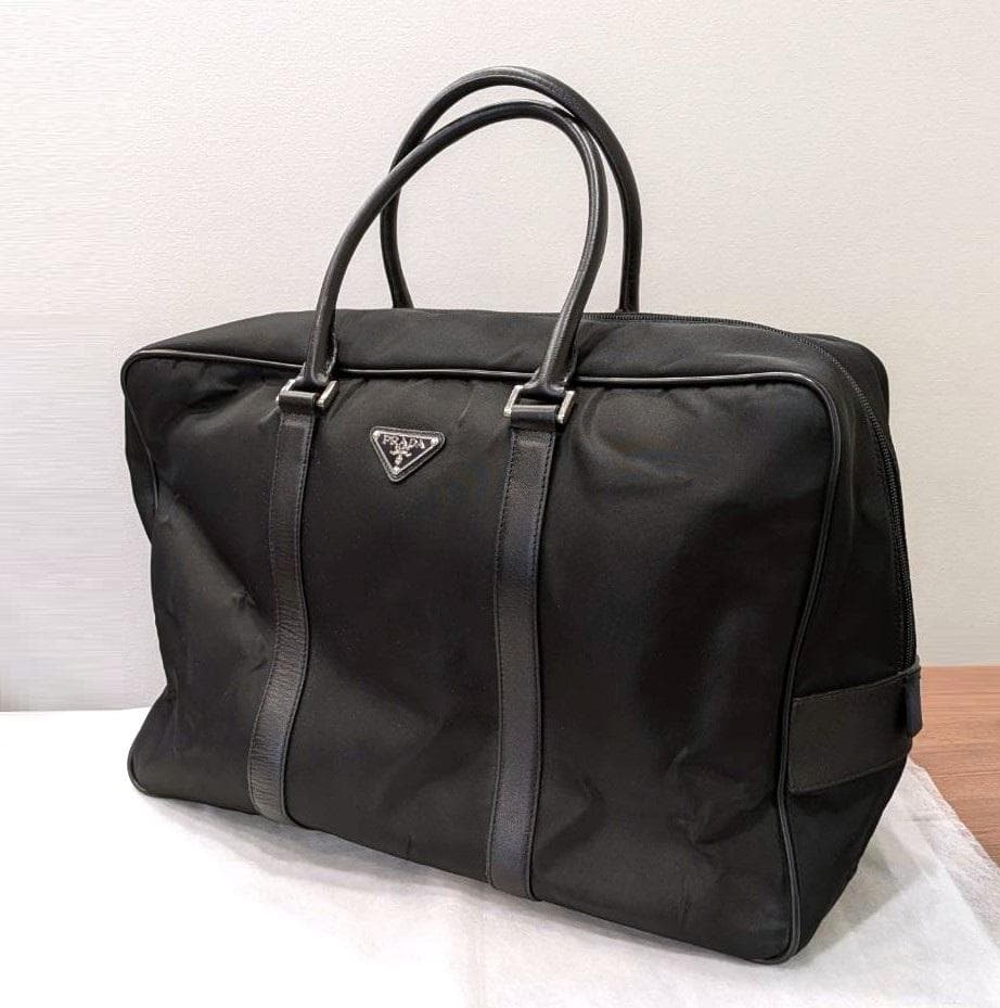 PRADA プラダ ボストンバッグ ナイロンｘレザー ブラック