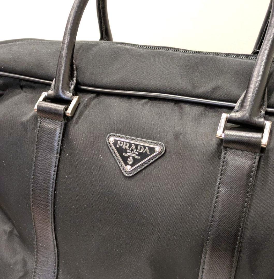 PRADA プラダ ボストンバッグ ナイロンｘレザー ブラック