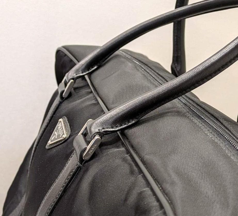 PRADA プラダ ボストンバッグ ナイロンｘレザー ブラック