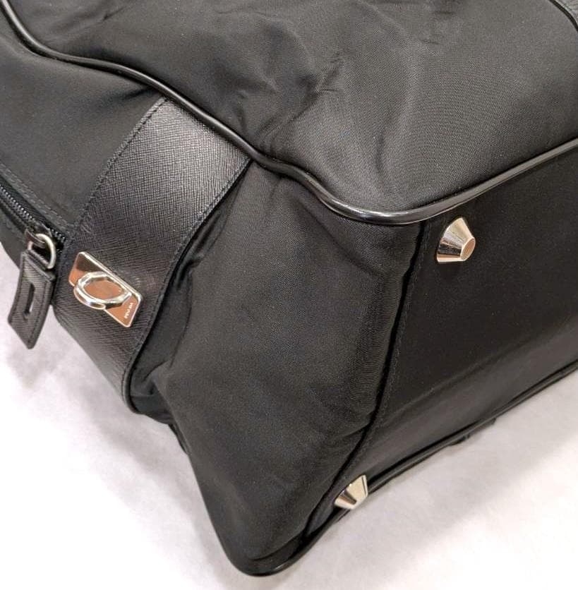 PRADA プラダ ボストンバッグ ナイロンｘレザー ブラック