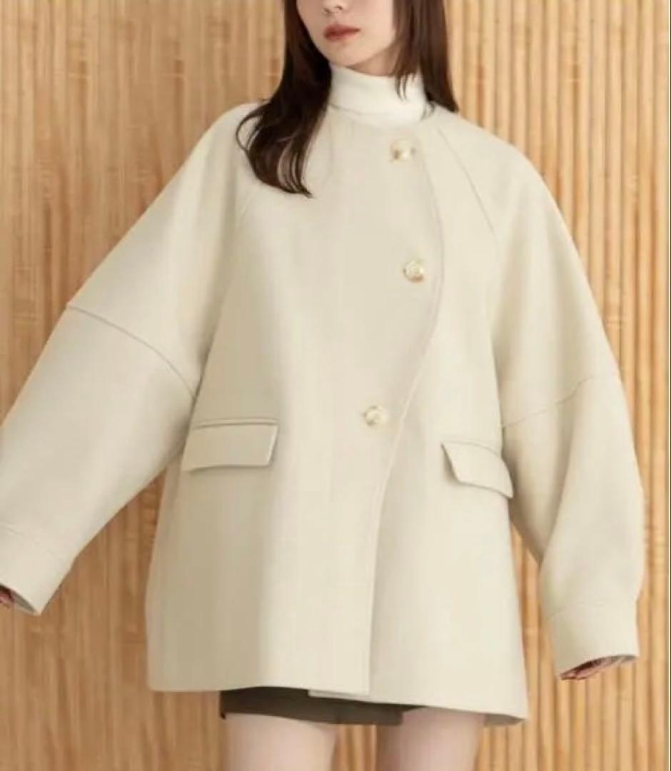 【お値下げ中】ウェーブデザインミドルコート