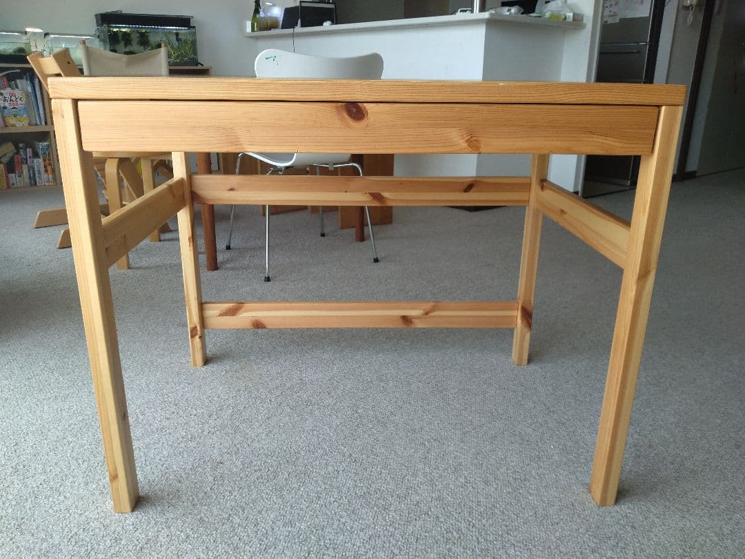 MUJI/無印良品 パイン材デスク86cm引出し付/ワークテーブル/学習机
