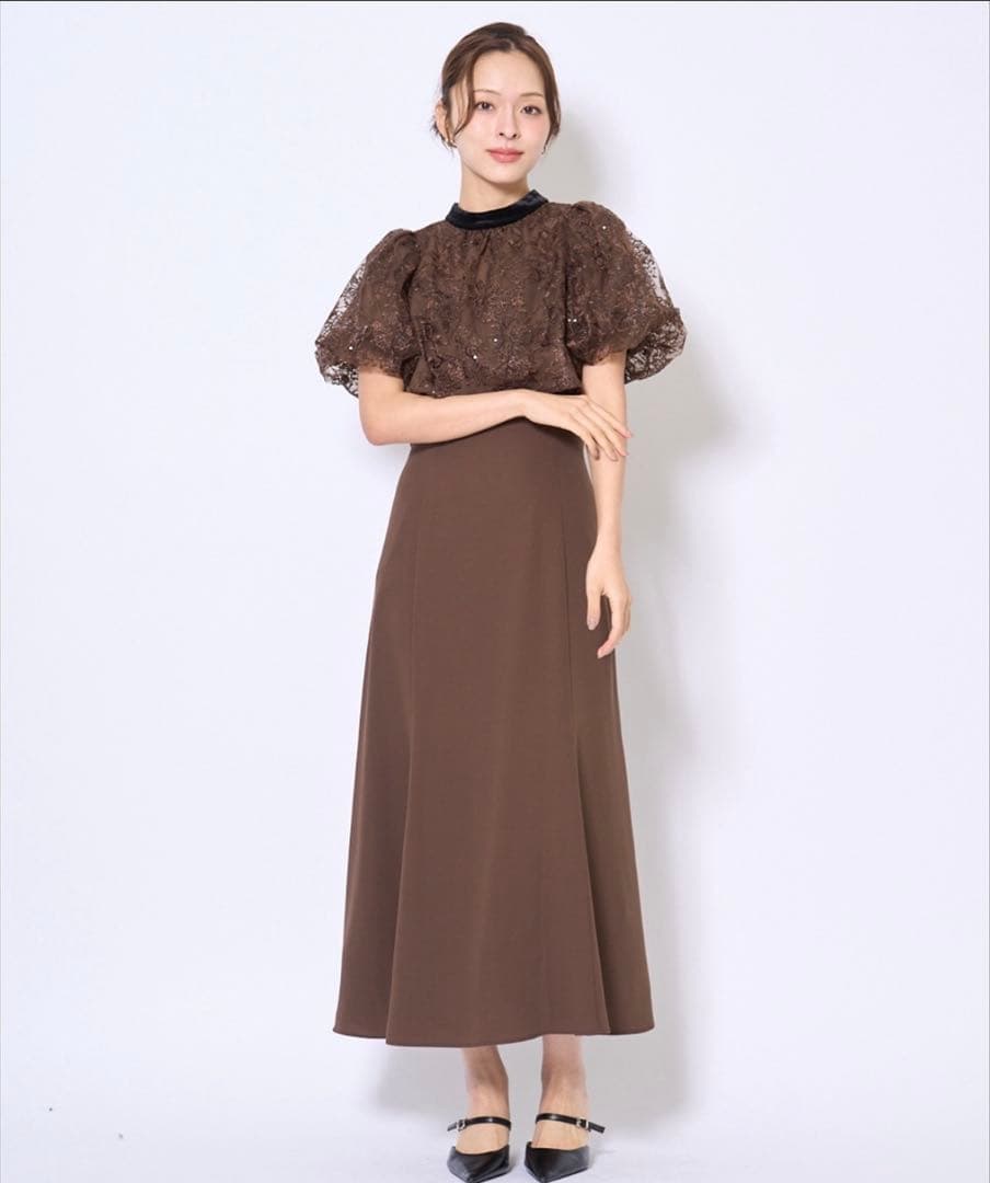 【即日発送/値下不可】ベロアトリミングブラウス×ドレス