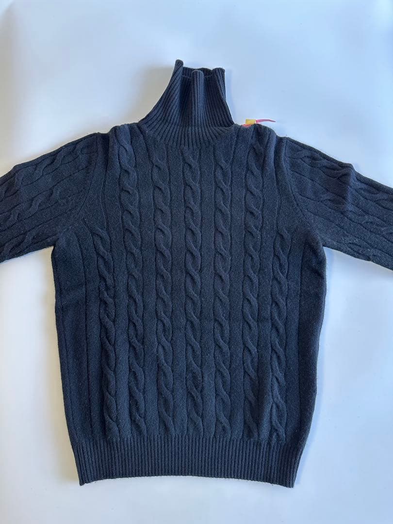 LARDINI ラルディーニ カシミヤ混ウールタートルニット ブラック50サイズ