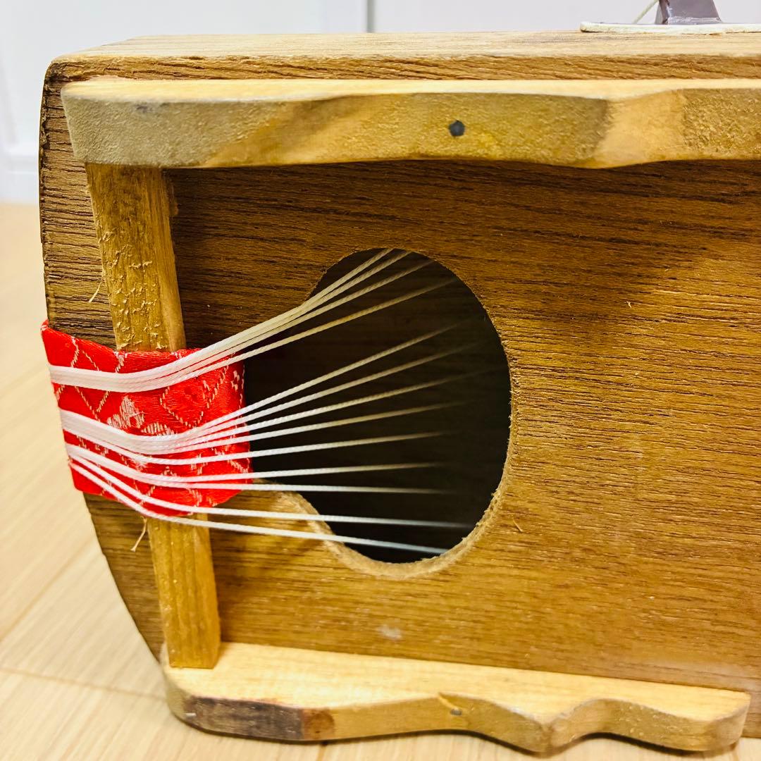 【状態良好】ミニ琴　文化箏 羽衣 琴 箏　60cm 爪セット　日本音楽著作権協会