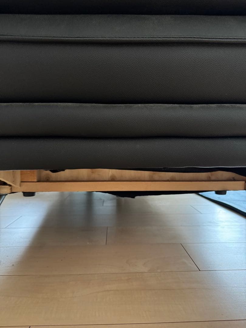 黒 コーナーソファ 本革製