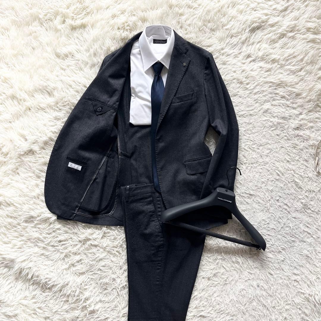 <美品>TAGLIATORE モンテカルロ CANONICO ウール スーツ44