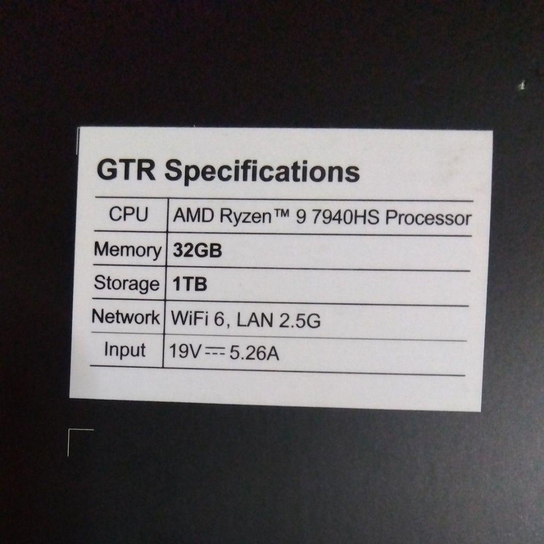 Beelink GTR7 Ryzen9 7940HSメモリ32GB SSD1TB