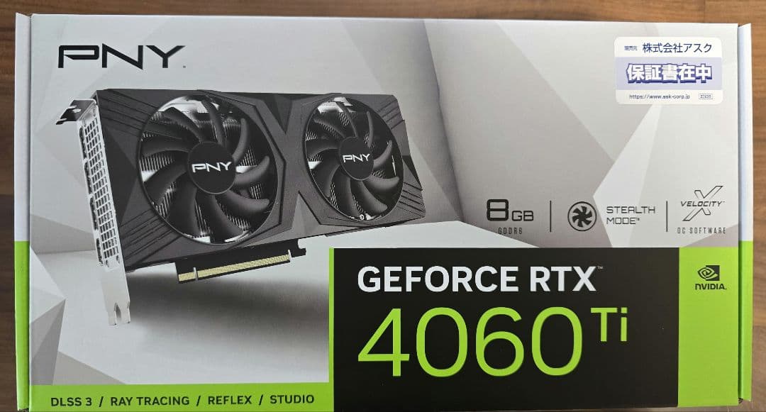 グラフィックボード・グラボ・ビデオカード PNY GeForce RTX 4060 Ti 8GB