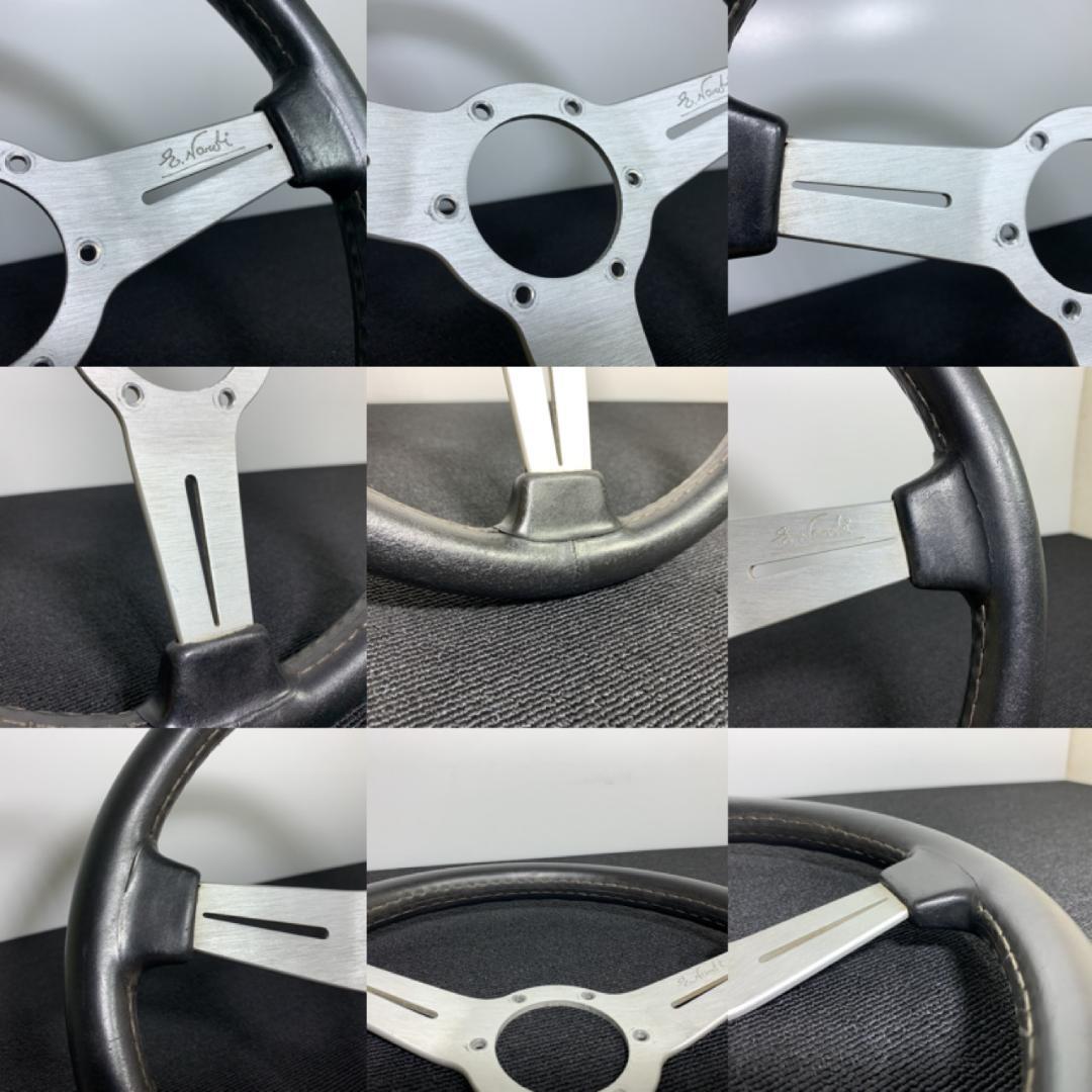 ナルディ クラシック シルバー スポーク レザー 33パイ ホーンボタン&ネジ付