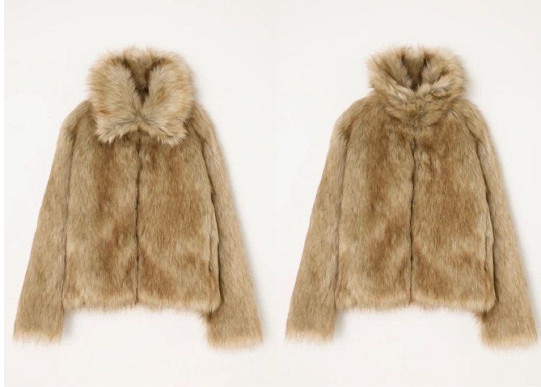 MICHIXSLY ベージュファーショートジャケット