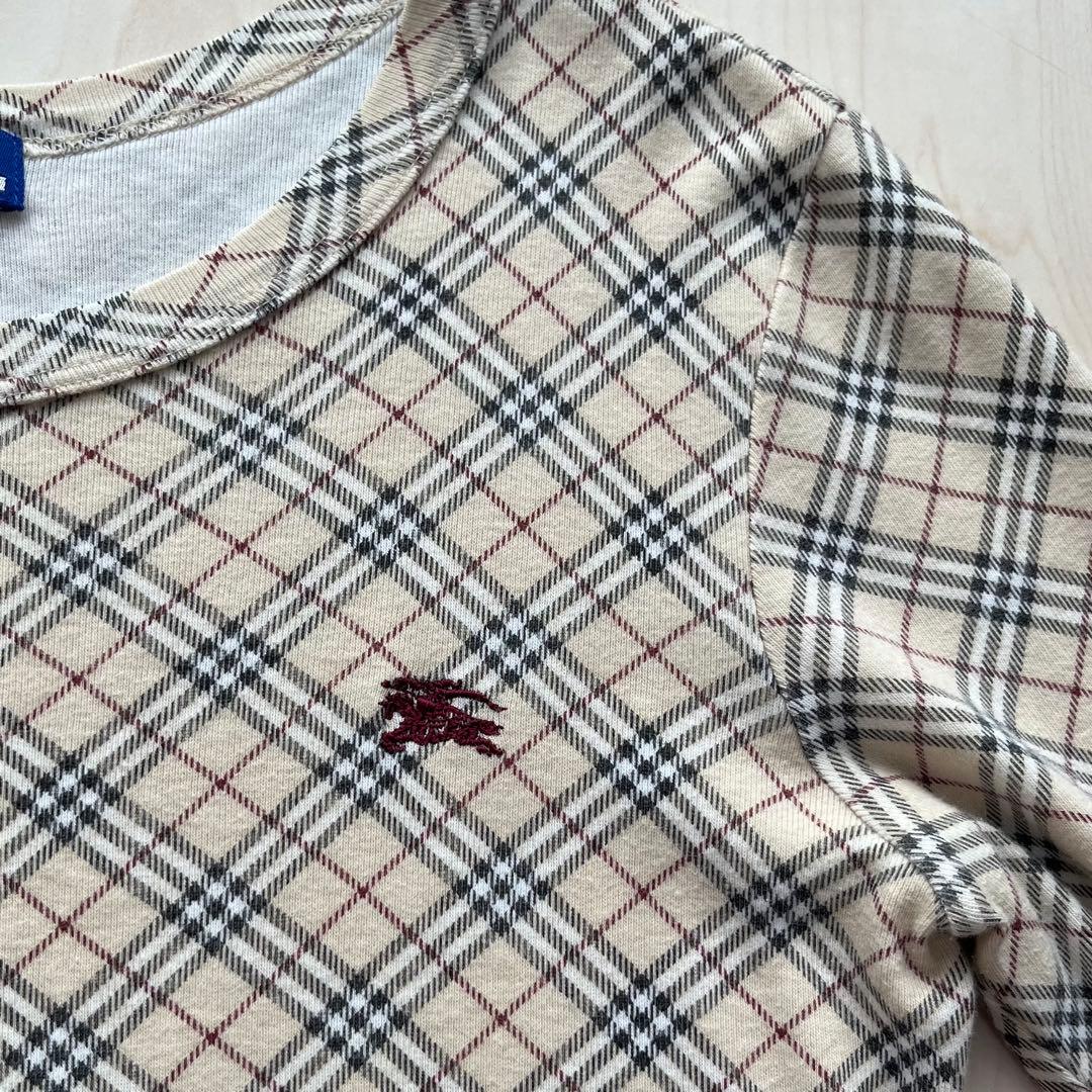 Y2K バーバリーブルーレーベル ノバチェック 長袖 カットソー Tシャツ