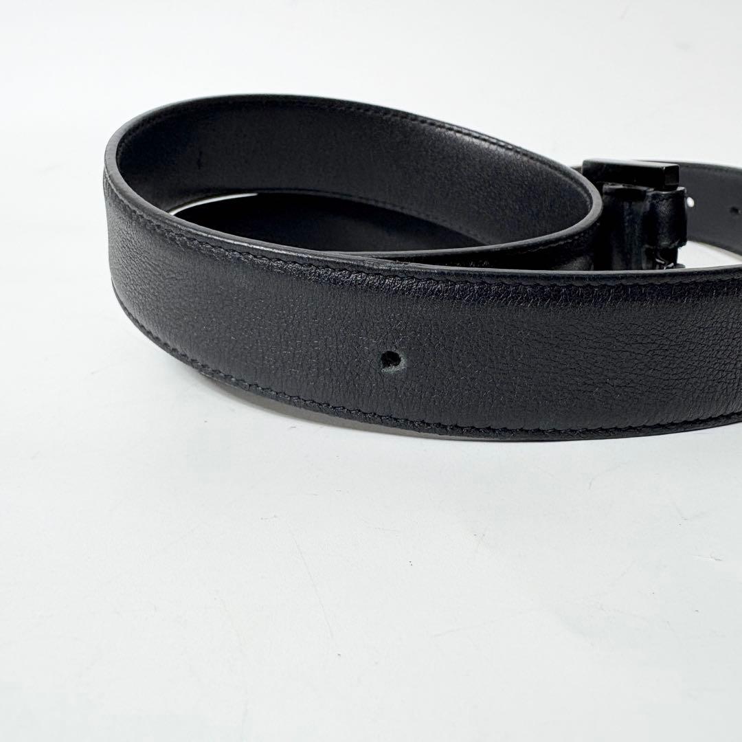 サンローラン　 ベルト カサンドラロゴ YSL フルグレインレザー ブラック.