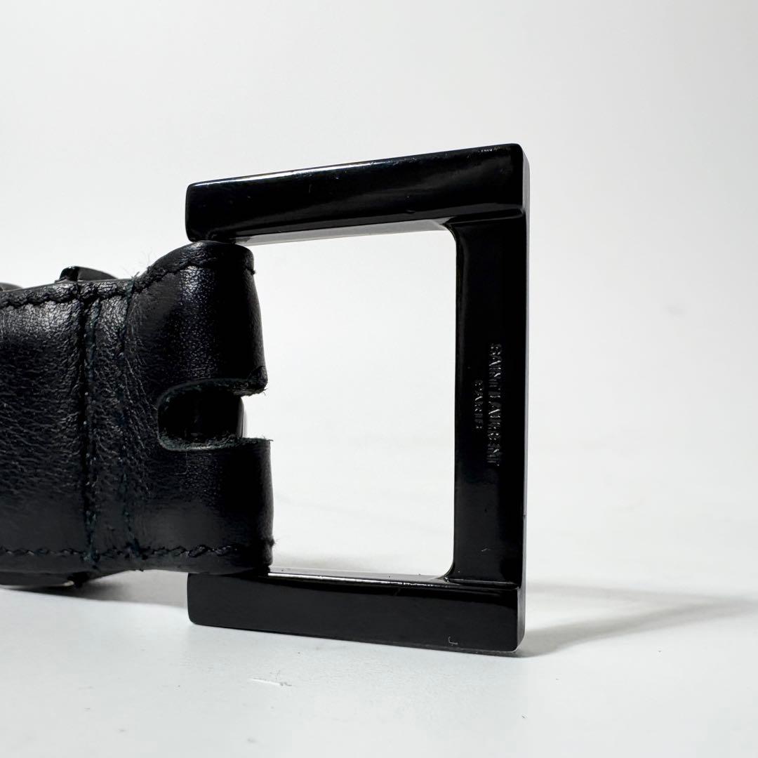 サンローラン　 ベルト カサンドラロゴ YSL フルグレインレザー ブラック.