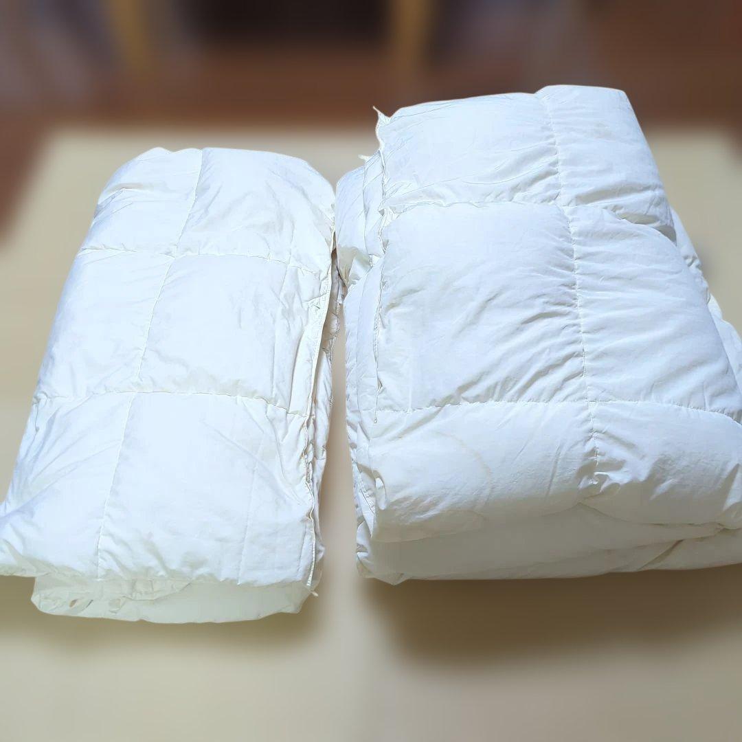 ニトリ 羽毛布団 2枚合わせ 合掛けふとん クイーンサイズ