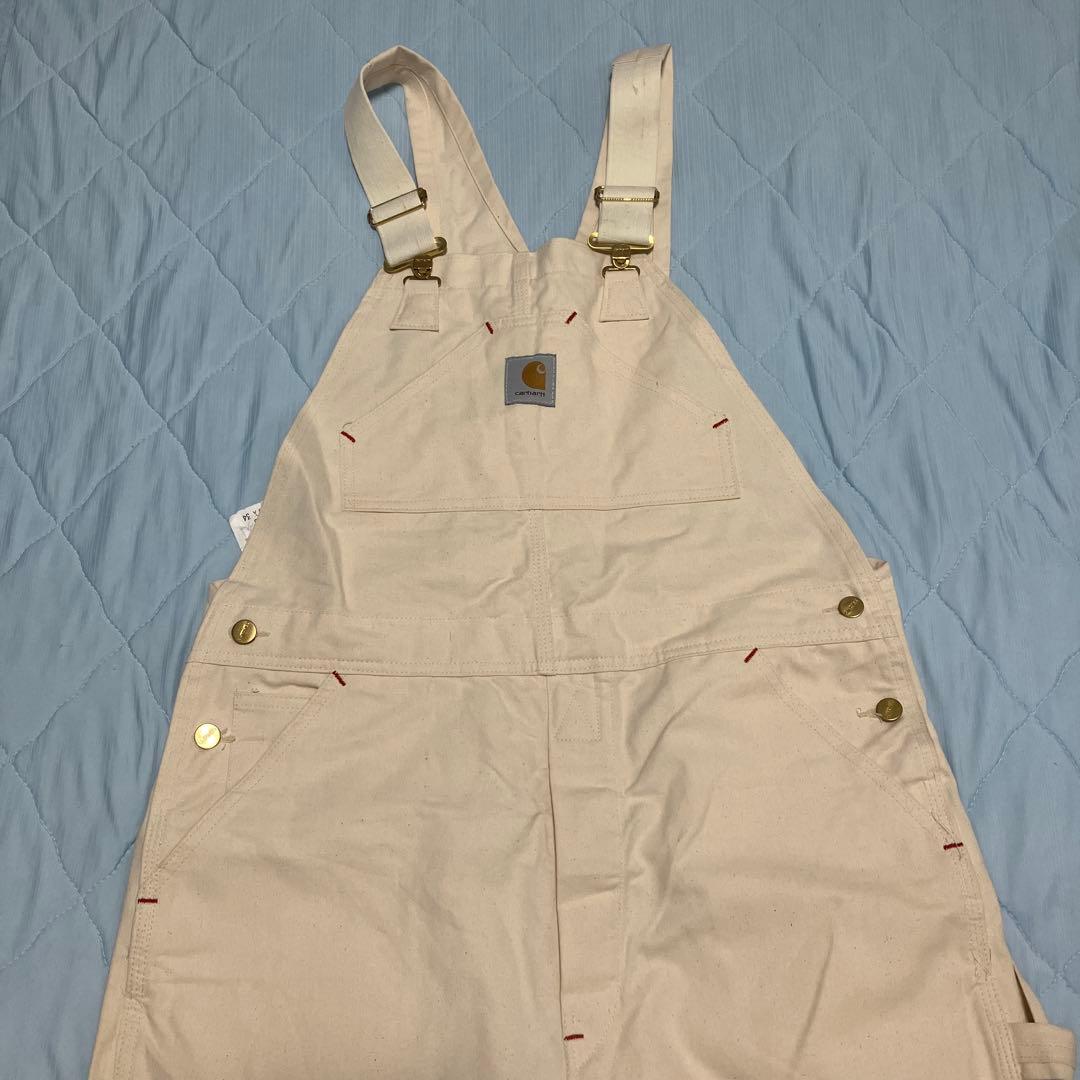 80s 星タグカーハート オーバーオール 生成りUSA製 デッドストック試着のみ