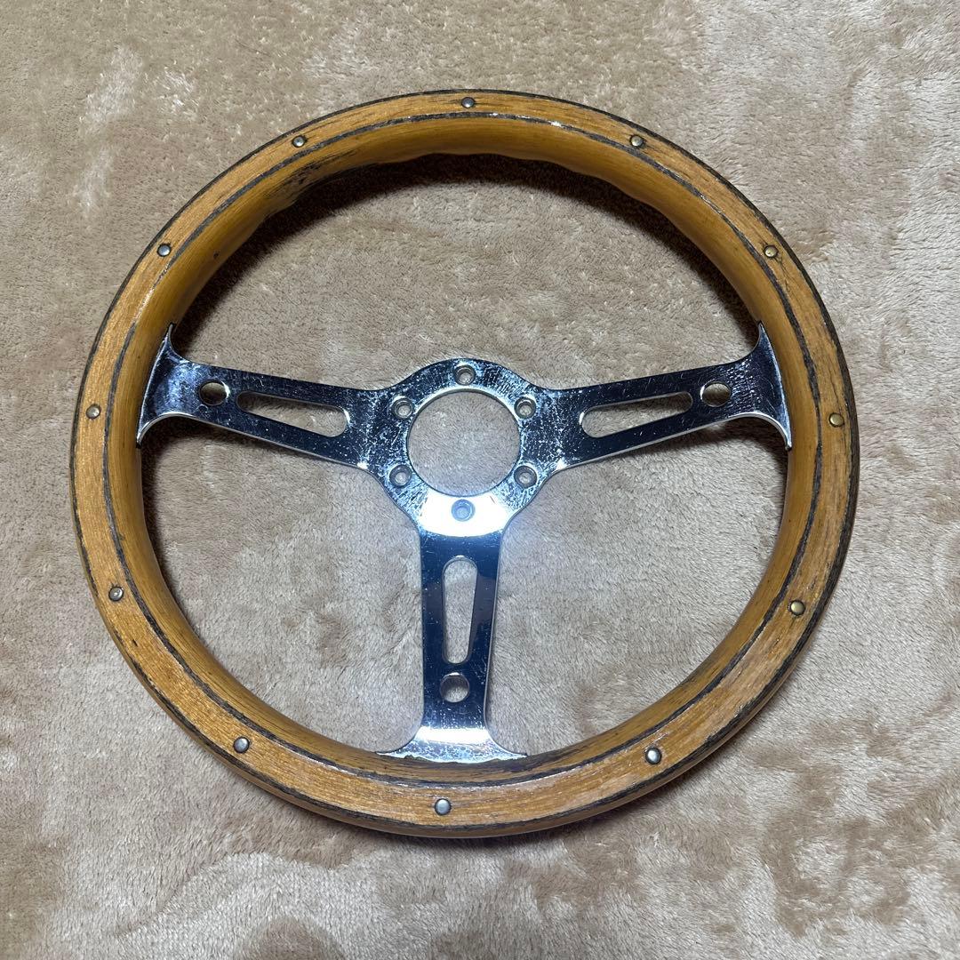 ウッドステアリング 3スポーク 35cm ヴィンテージ