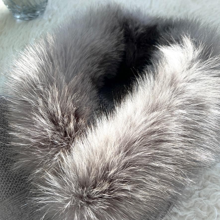 未使用★LOROPIANA★カシミヤ★ボリューム★ファー★フーディコート