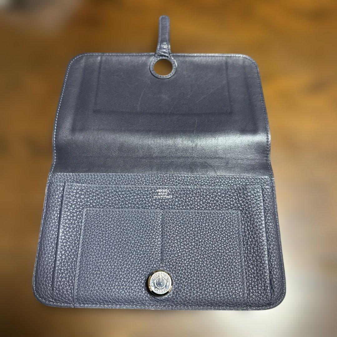 a*l様 HERMÈS ダークグレー レザー 長財布