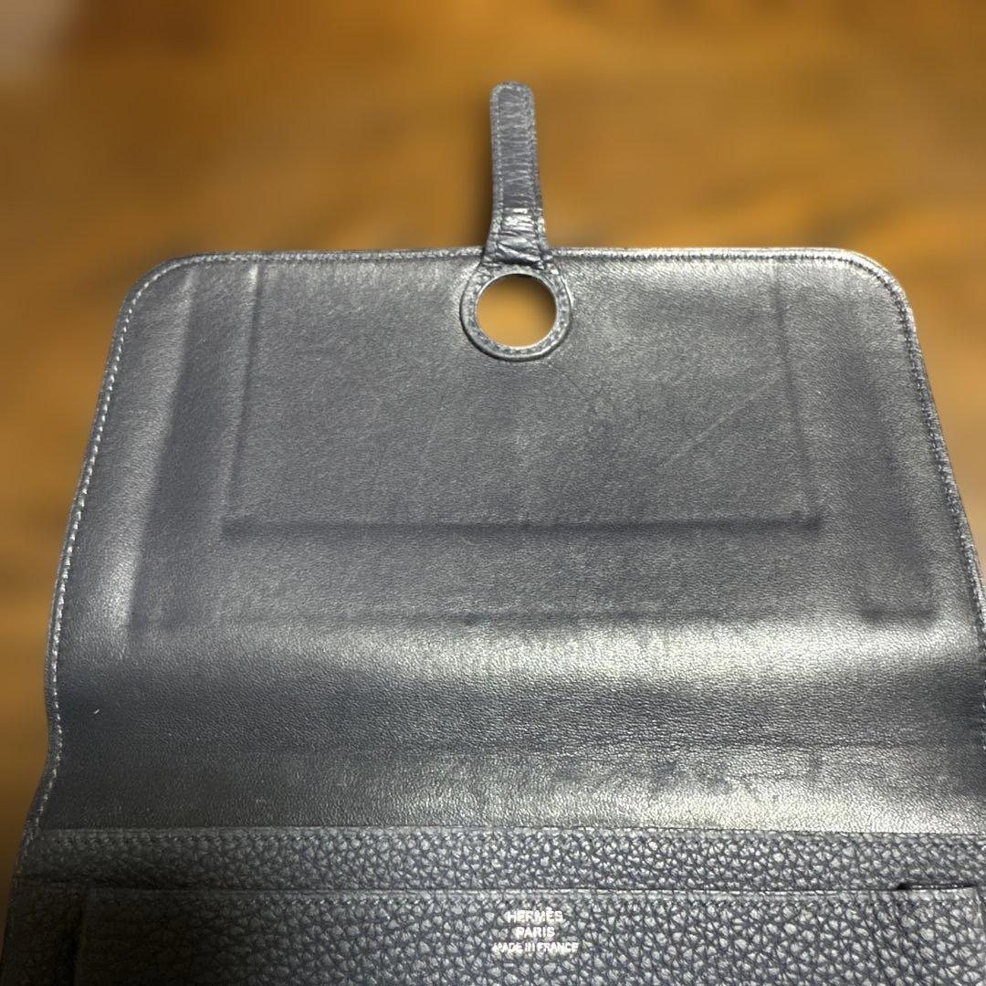 a*l様 HERMÈS ダークグレー レザー 長財布