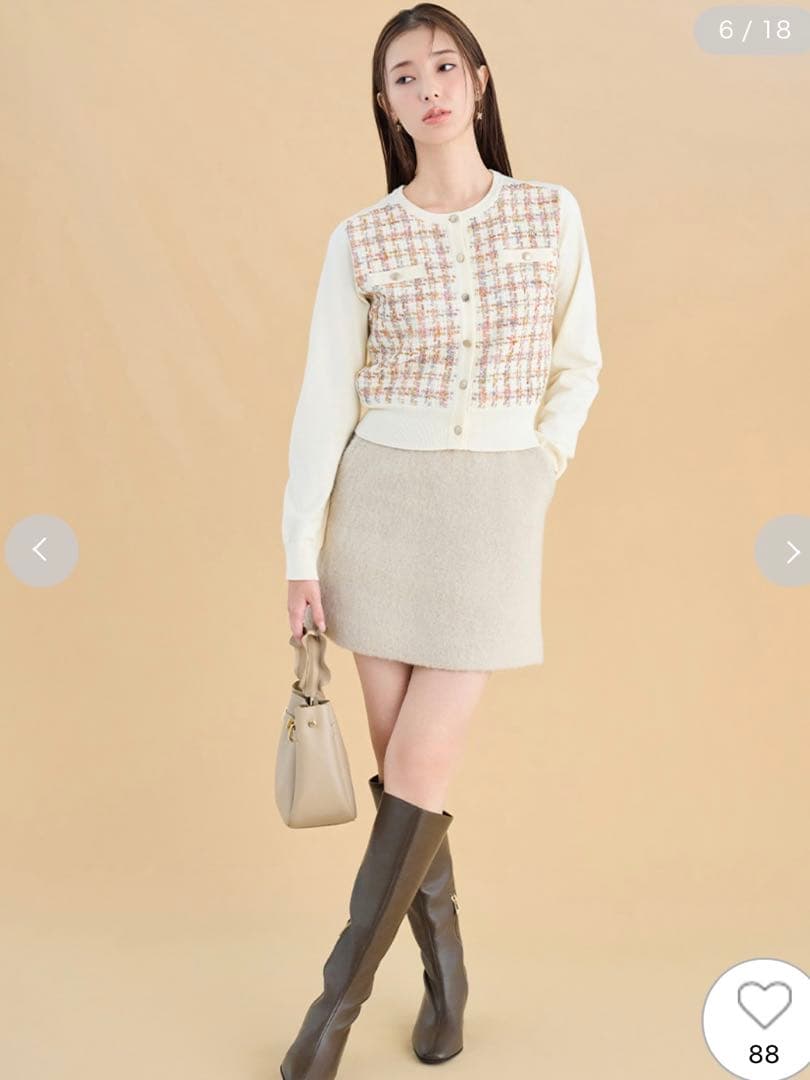 CELFORD♡ ツィードドッキングニットカーディガン