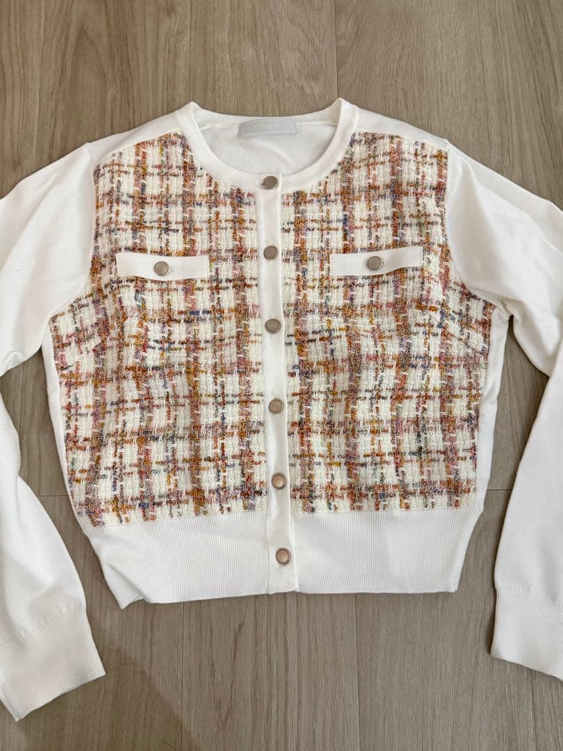 CELFORD♡ ツィードドッキングニットカーディガン