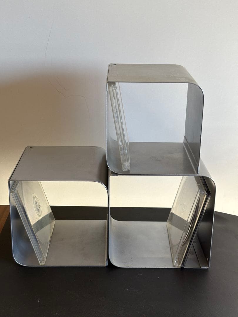 CDスタンド2個セット　ブックスタンド　ステンレス　ミッドセンチュリー　ビームス