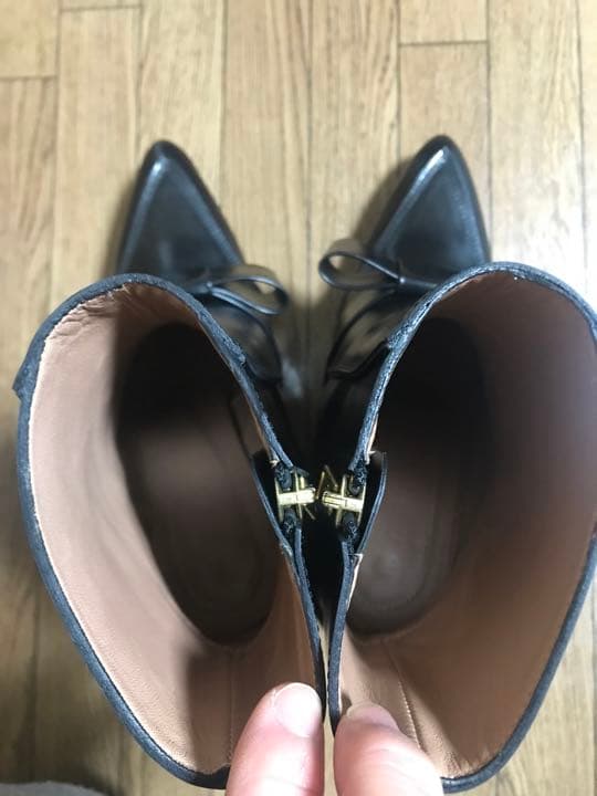 MARNI マルニ　レザーリボンショートブーツ　ブラック