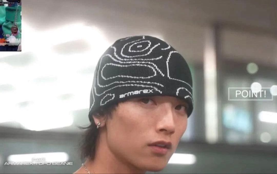 armarex 抽象地形模様 ニット帽