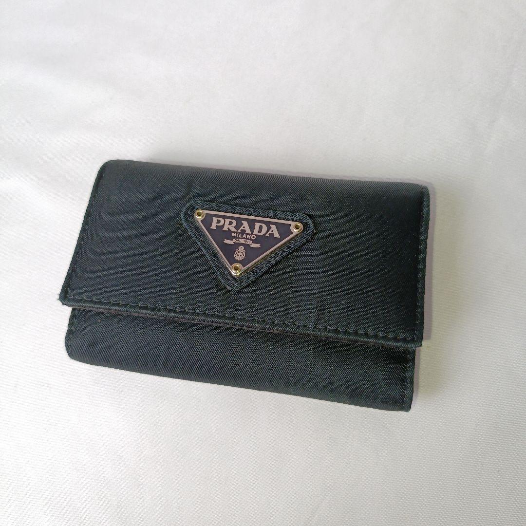 ■PRADA 6連キーケース ブラック 三角ロゴ 専用箱・ギャランティカード付