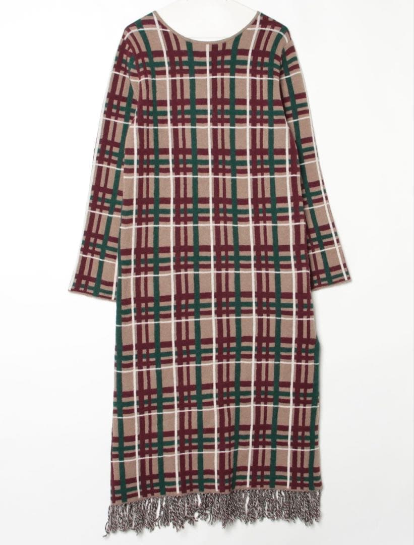 ワンピース Ameri 2WAY HANDWRITING CHECK KNIT DRESS