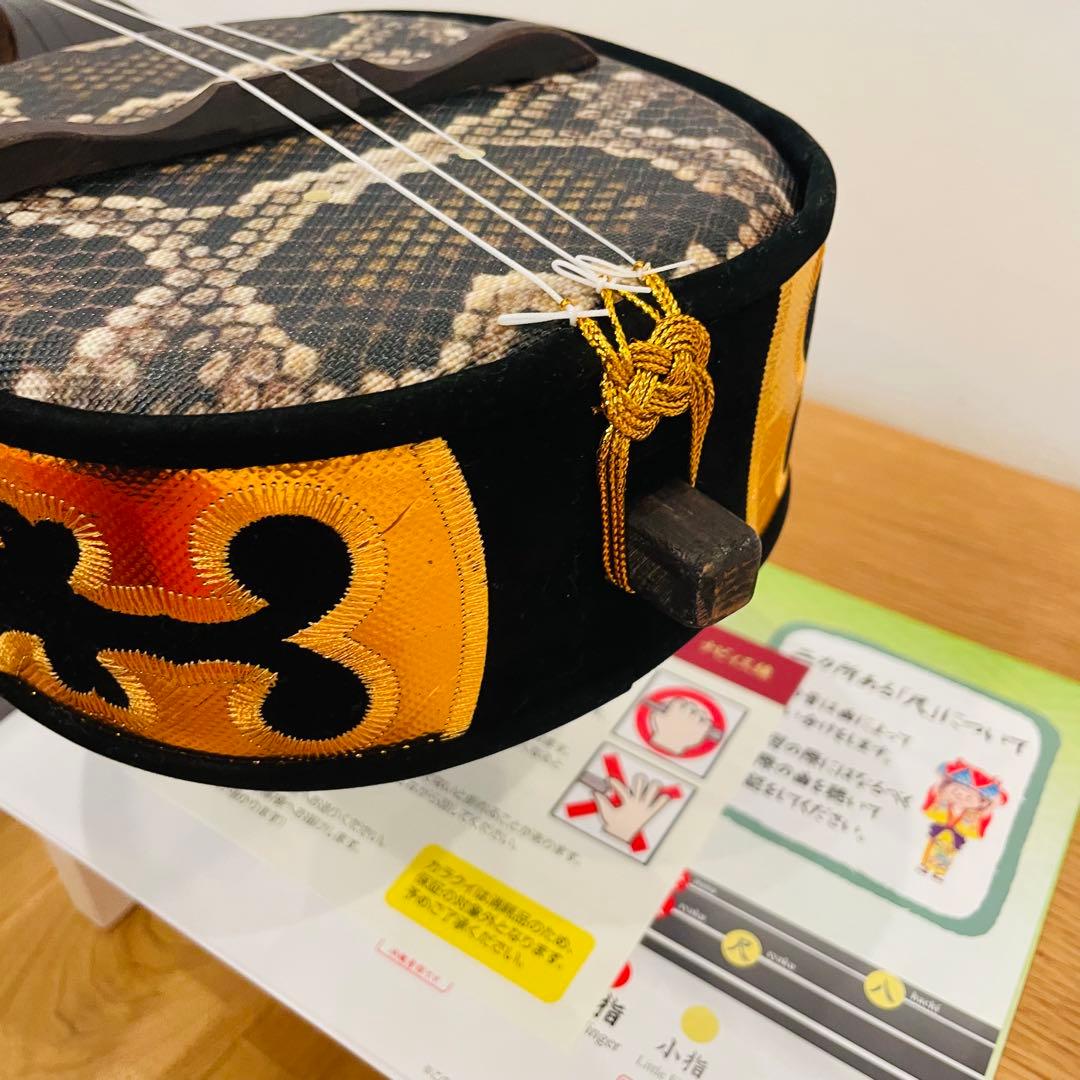 三線 沖縄 初心者セット 人工皮 ケース 爪 教本 set 三味線　送料込