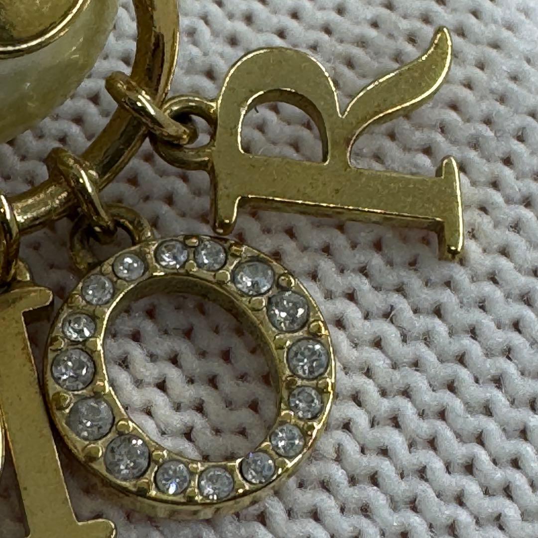 DIOR パール トライバル 片耳ピアス ラインストーン付き 070883