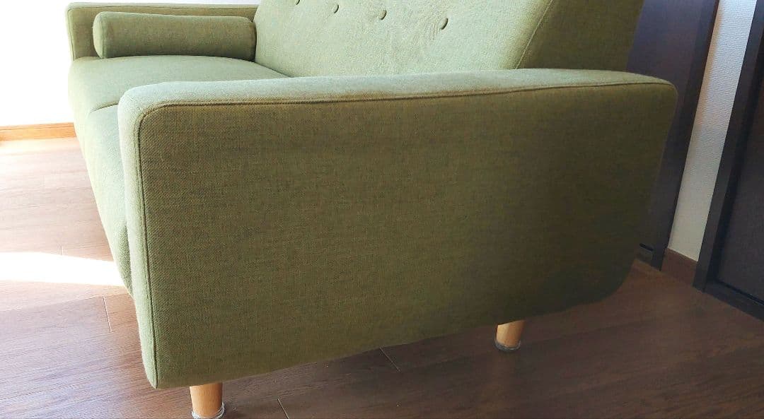 【なみきちさん専用】LOWYAグリーンファブリック2〜2.5掛けソファ