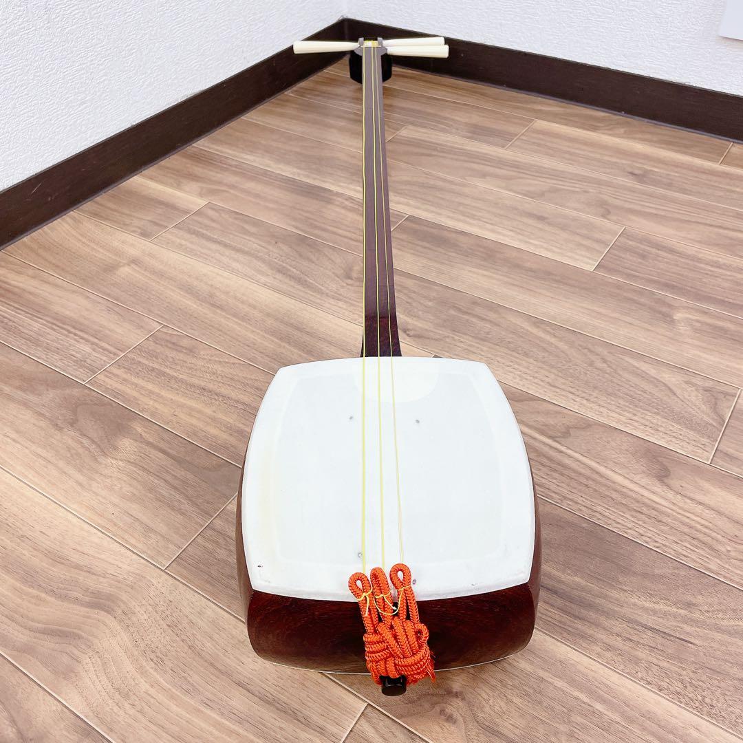 高級三味線 紅木 虎トチ 子持ち綾杉胴 一本溝 金ホゾ 細棹 東さわり 和楽器