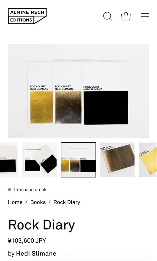 エディ・スリマン『Rock Diary』Hedi Slimane オマケ付け