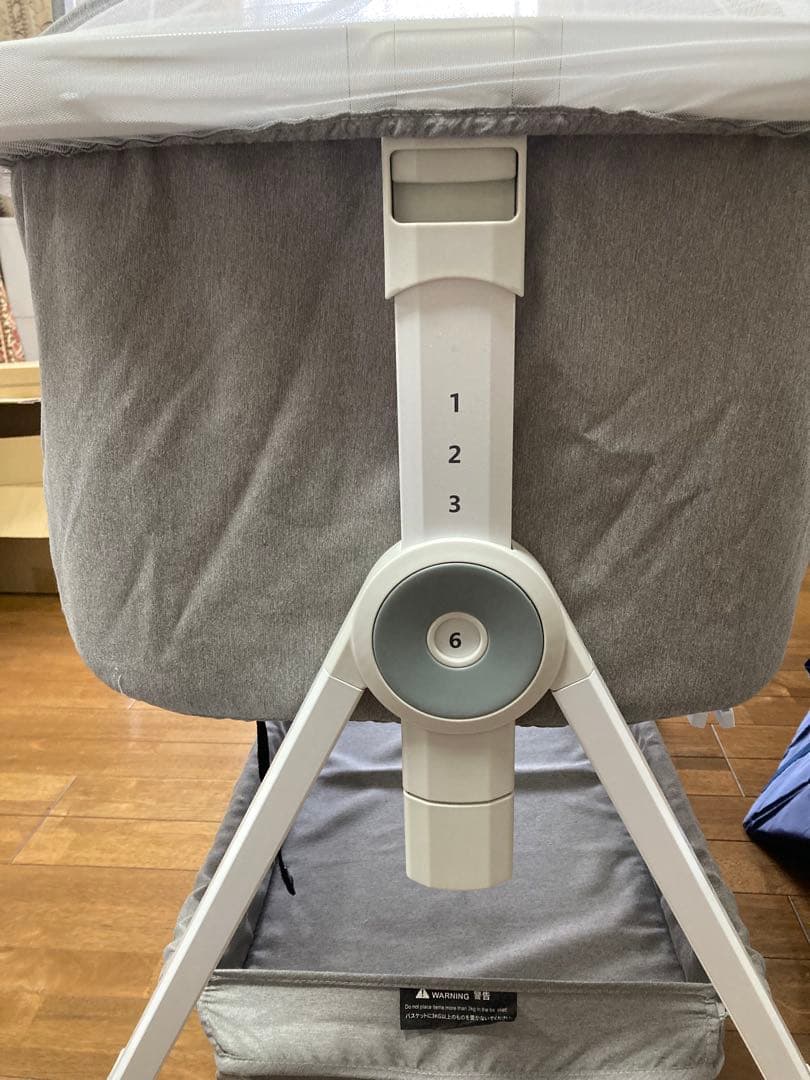 HZDMJ ベビーベッド グレー 蚊帳付き