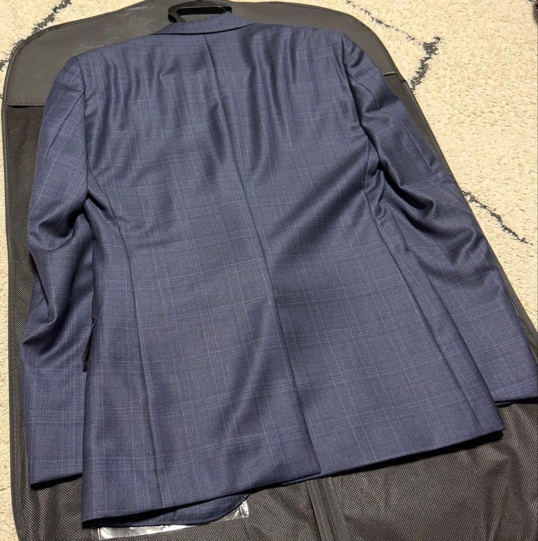 グローバルスタイル　REDA SilkyEffect ネイビーチェック スーツ