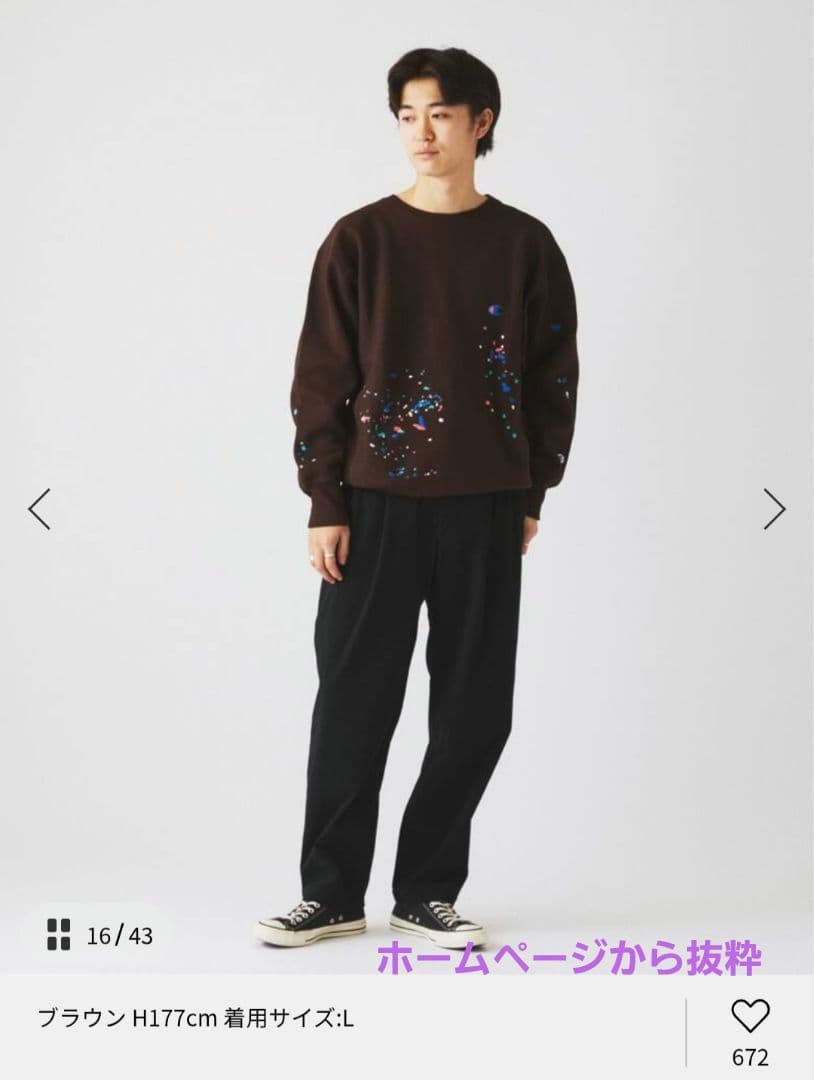 CHAMPION / チャンピオン 別注 R/W 刺繍スプラッシュ スウェット