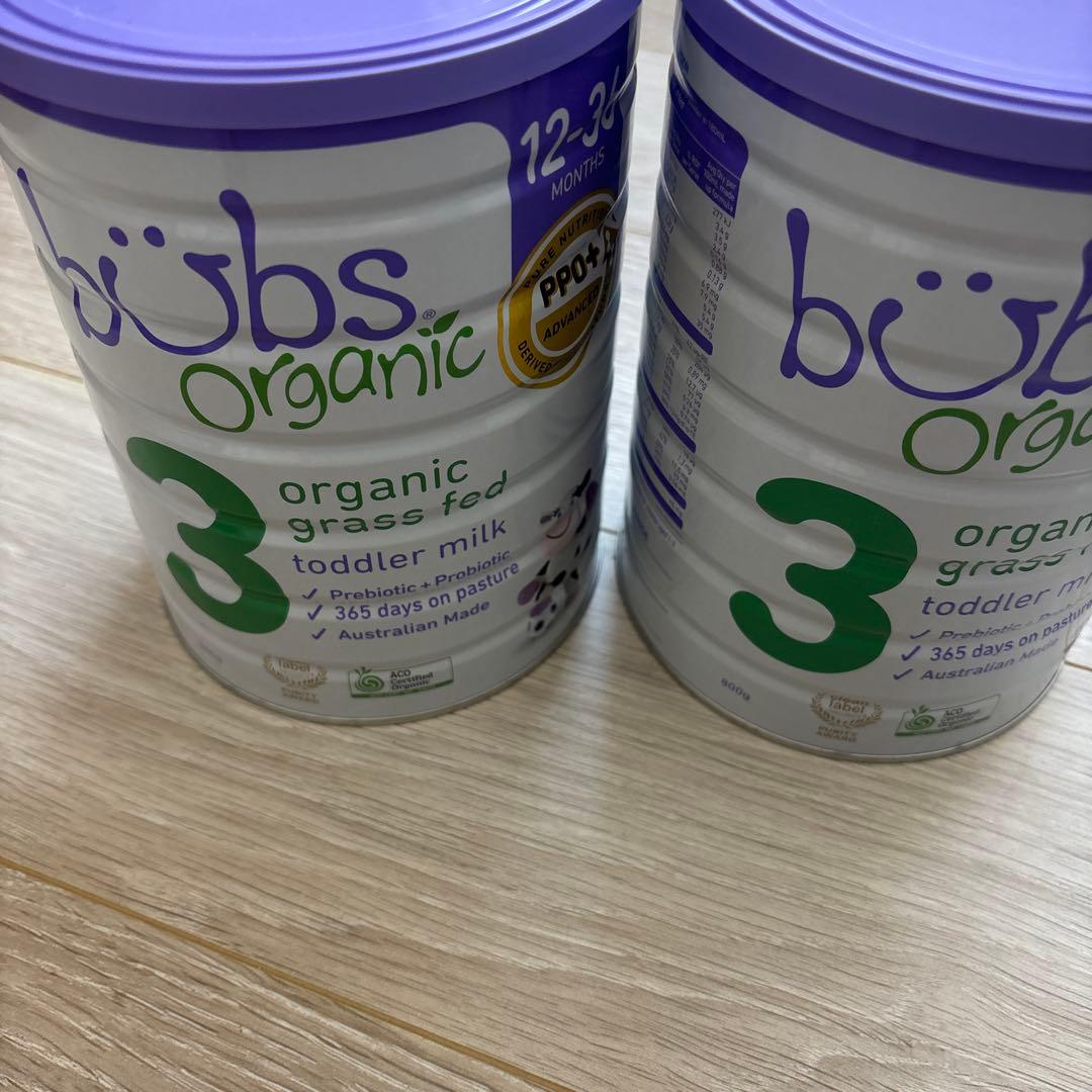 bubs Organic 粉ミルク 3 (12-36ヶ月) 2缶セット