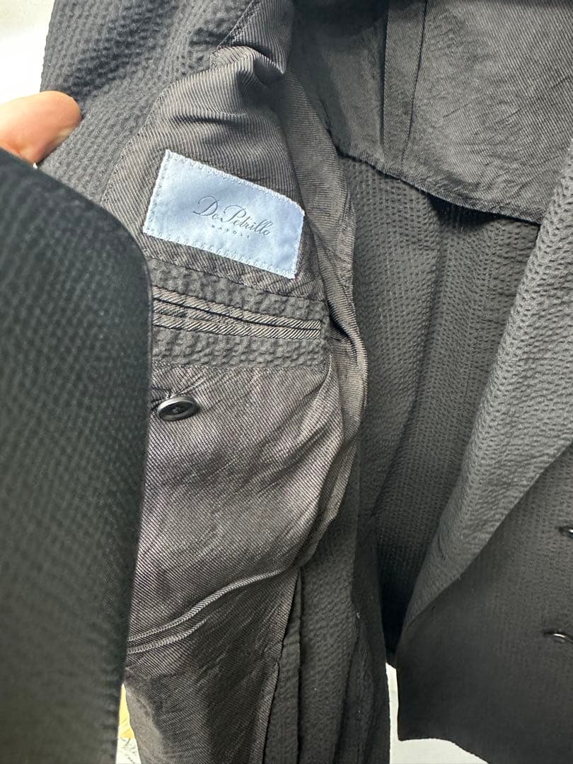 De Petrillo／デペトリロ シアサッカージャケット　46 ブラック