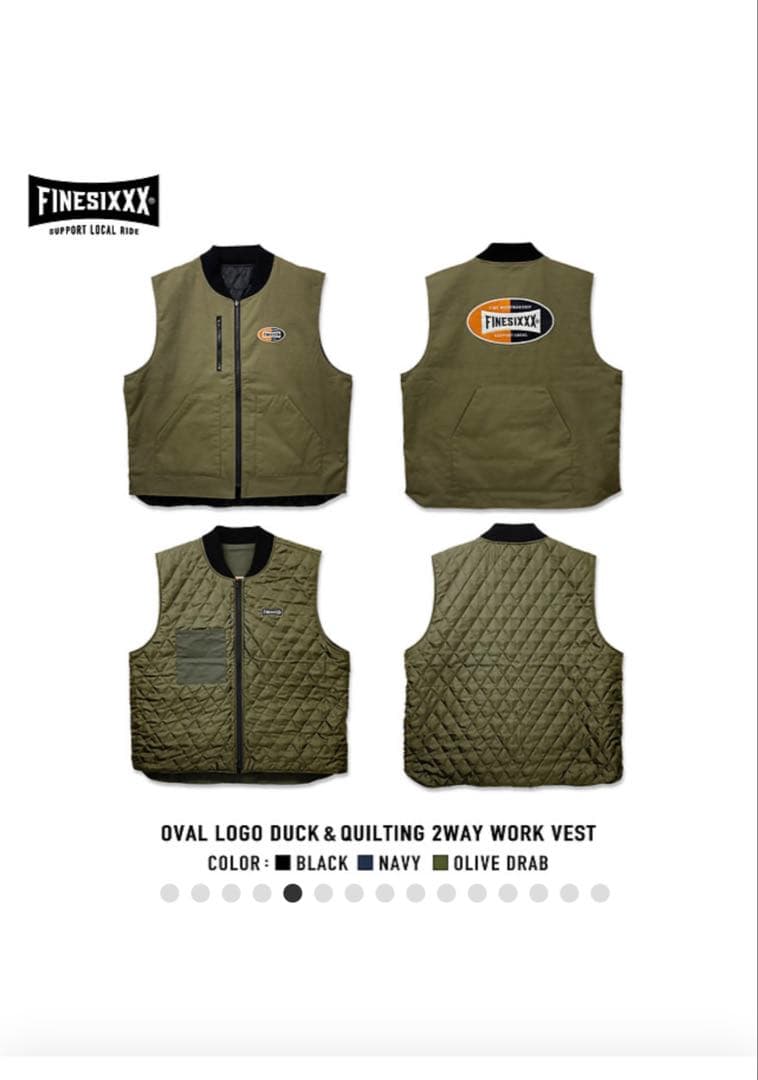 FINESIXXX ベスト オリーブ