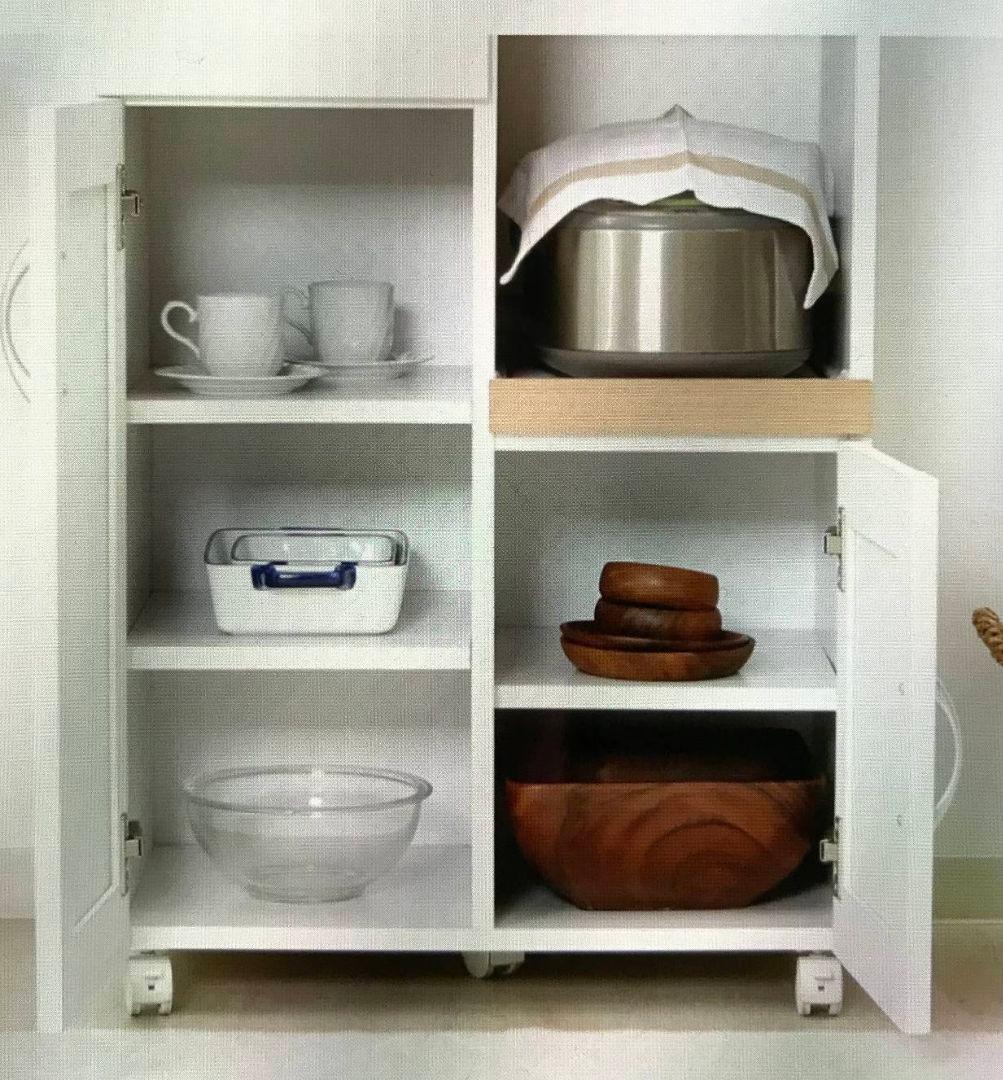 キッチン収納食器棚幅60×奥行39.5×高さ89cm　ホワイト