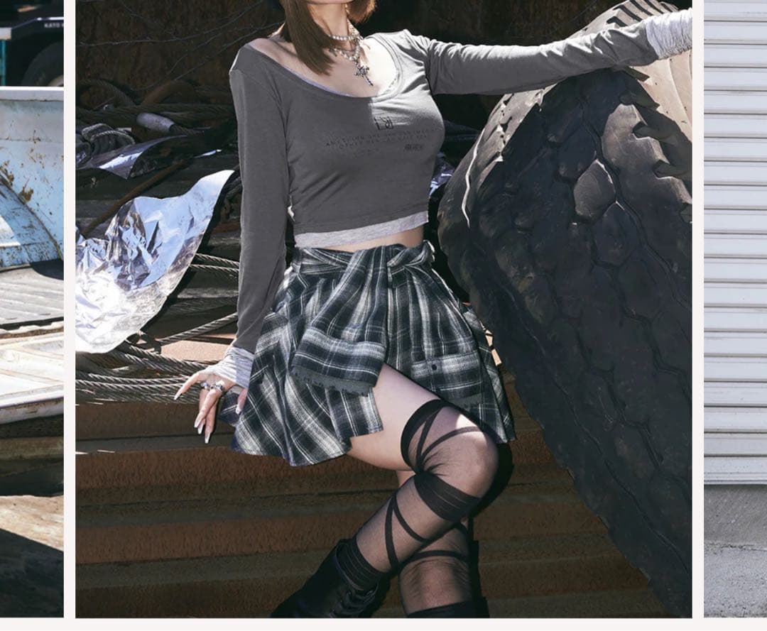 新品・未開封♡Darich♡レイヤードチェックショートパンツ (Freeサイズ)