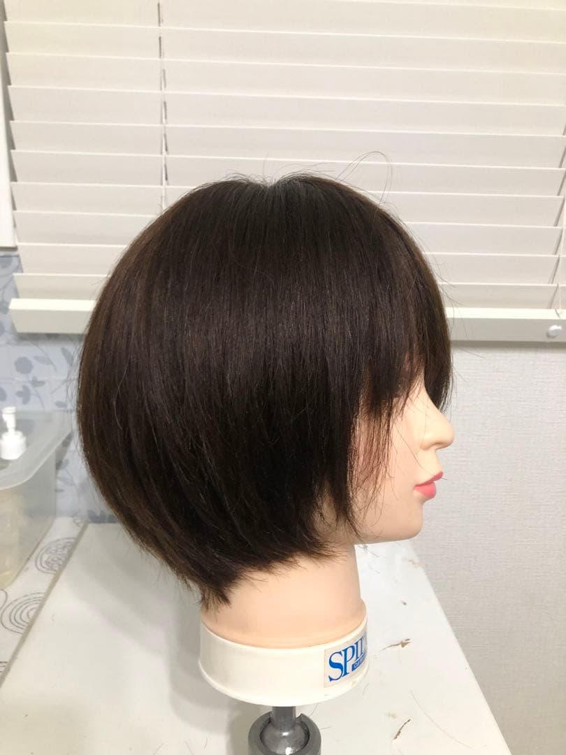 人毛100% フルウィッグ　ショートボブ　ブラウン