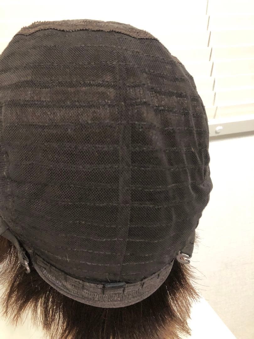 人毛100% フルウィッグ　ショートボブ　ブラウン